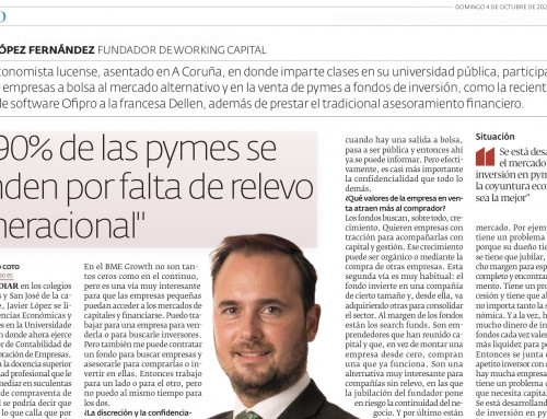 El Progreso entrevista a Javier López, fundador de Working Capital